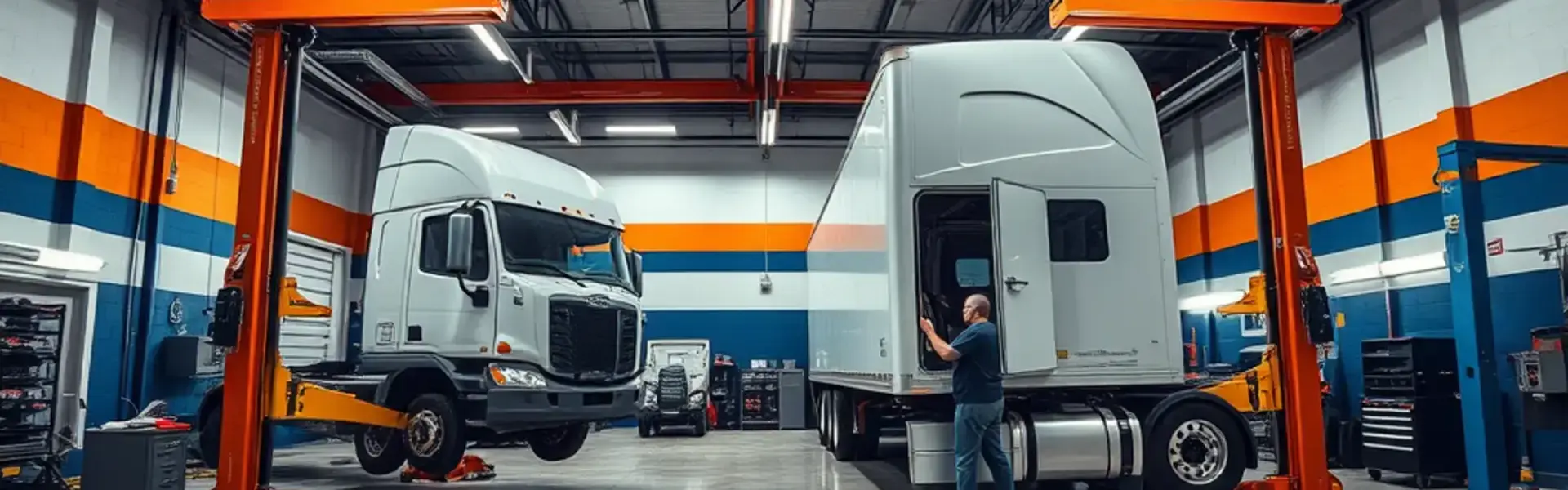 Sherman's Garage Pee Wee truck body shop interior